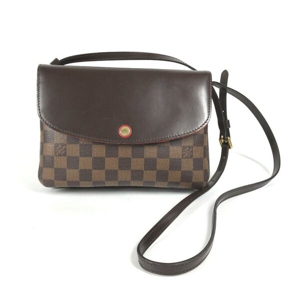 LOUIS VUITTON Damier Twice Bag Crossbody Pochette Shoulder Bag - Picture 1 of 16